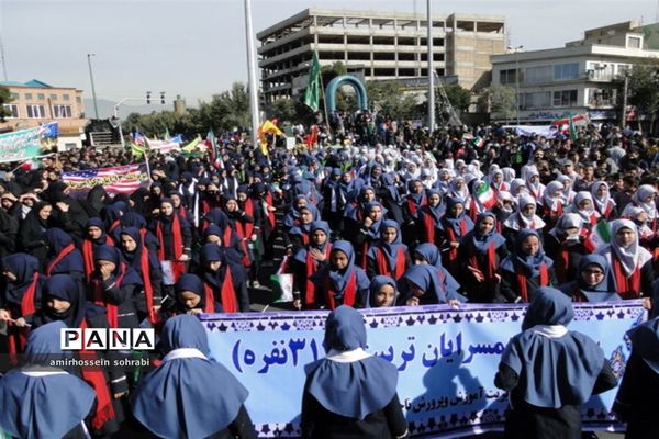 مراسم راهپیمایی 13  آبان در شهرری