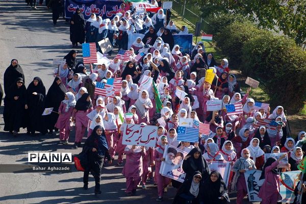 حماسه باشکوه راهپیمایی استکبار ستیزی مردم فشافویه در یوم الله 13 آبان