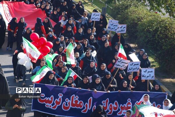حماسه باشکوه راهپیمایی استکبار ستیزی مردم فشافویه در یوم الله 13 آبان