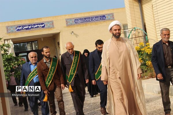 دیدار خادمین مسجد مقدس جمکران از خانواده شهید حرم استان بوشهر
