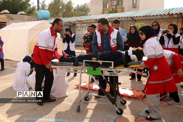 بیستمین مانور زلزله و ایمنی در مدارس استان بوشهر - ۱