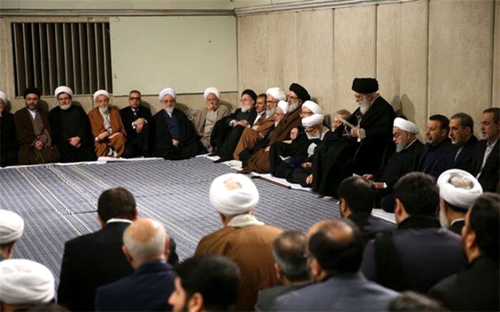 حضور رهبر معظم انقلاب  در مراسم ترحیم آیت‌الله هاشمی شاهرودی