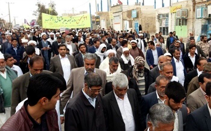 راهپیمایی 22 بهمن در شهرستان زهک برگزار شد