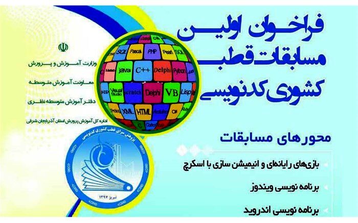 ابلاغ شیوه‌نامه اولین دوره مسابقات کشوری کدنویسی پژوهش سراهای دانش‌آموزی