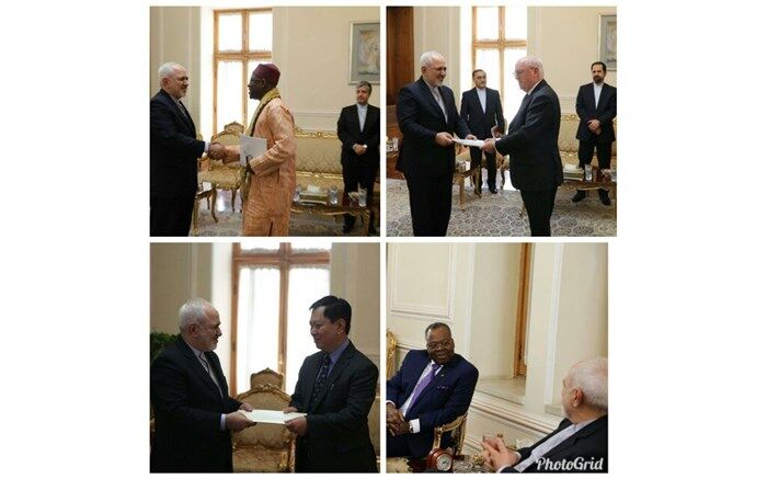 دیدار سفرای اکردیته بورکینافاسو، مالت، میانمار و کنگو با ظریف
