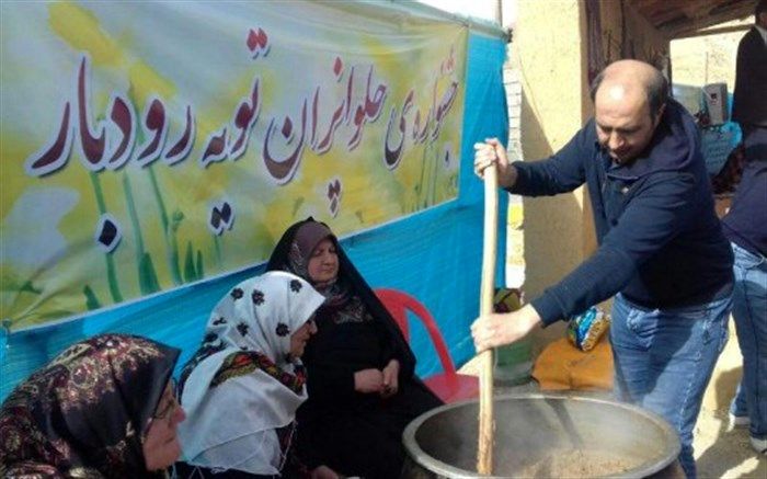 پخت حلوا گردو آیینی 400 ساله در تویه رودبار دامغان