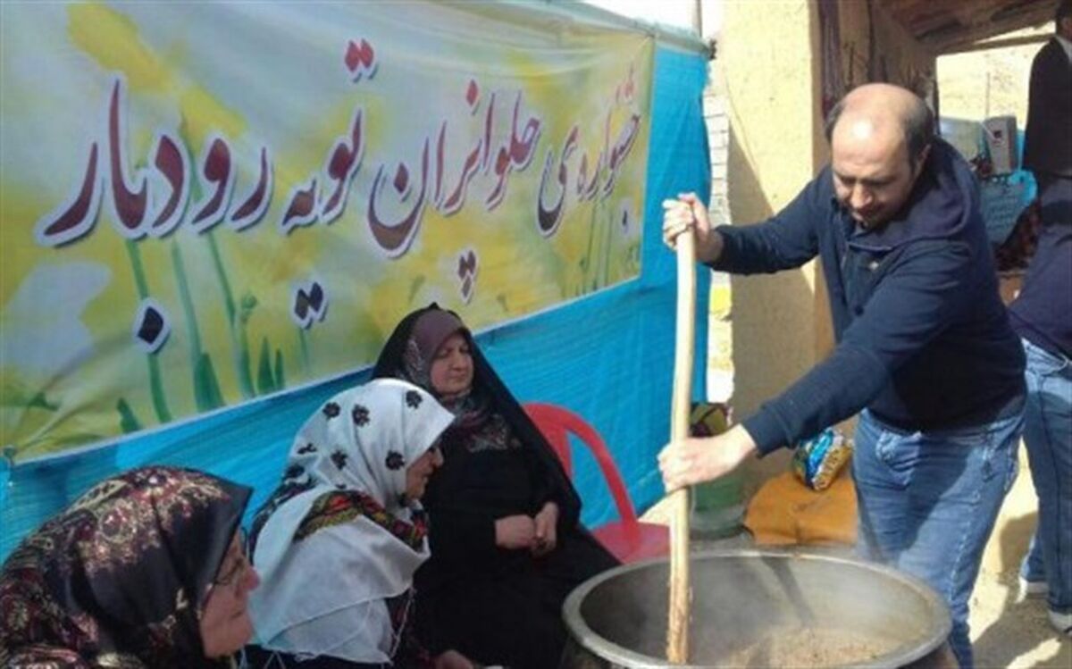 پخت حلوا گردو آیینی 400 ساله در تویه رودبار دامغان