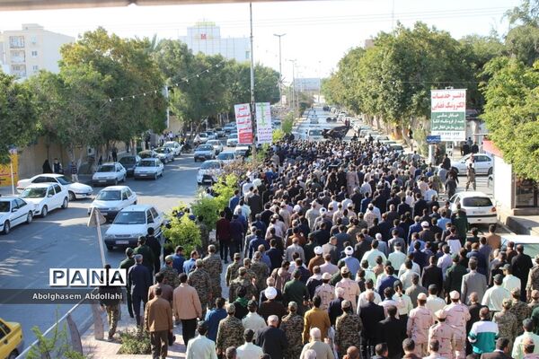 تشییع پیکر سه شهید گمنام در بوشهر-1