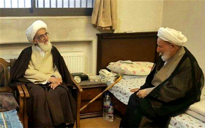 دیدار آیات عظام نوری همدانی و یزدی در شب میلاد امیرالمومنین