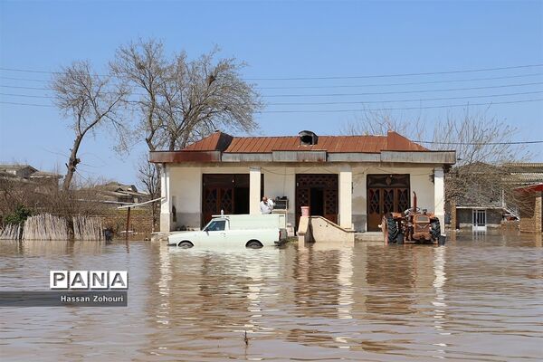 مناطق سیل‌زده آق‌قلا و روستاهای اطراف