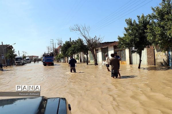 مناطق سیل‌زده آق‌قلا و روستاهای اطراف