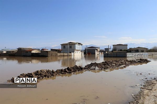 مناطق سیل‌زده آق‌قلا و روستاهای اطراف