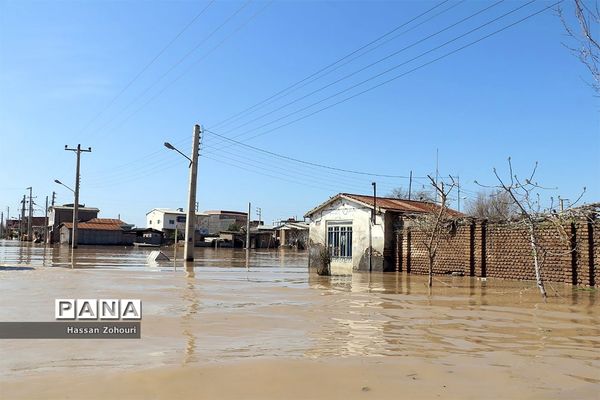 مناطق سیل‌زده آق‌قلا و روستاهای اطراف
