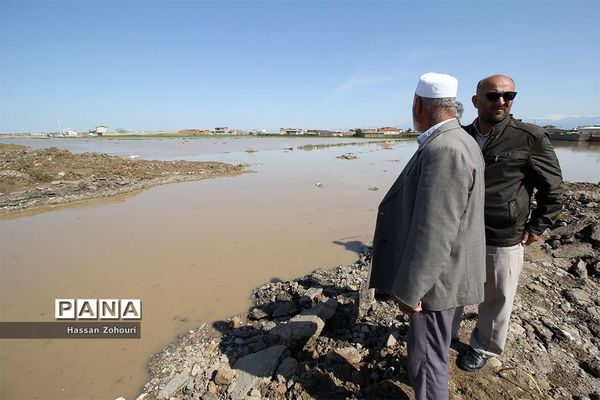 مناطق سیل‌زده آق‌قلا و روستاهای اطراف