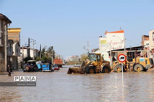 مناطق سیل‌زده آق‌قلا و روستاهای اطراف