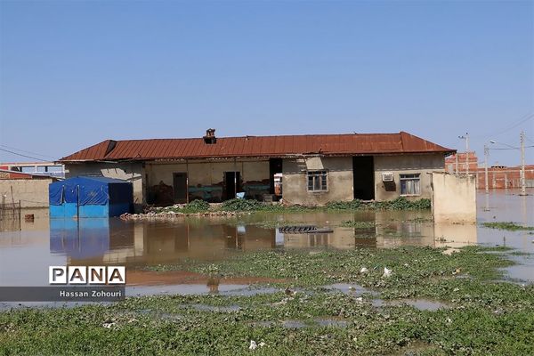 مناطق سیل‌زده آق‌قلا و روستاهای اطراف