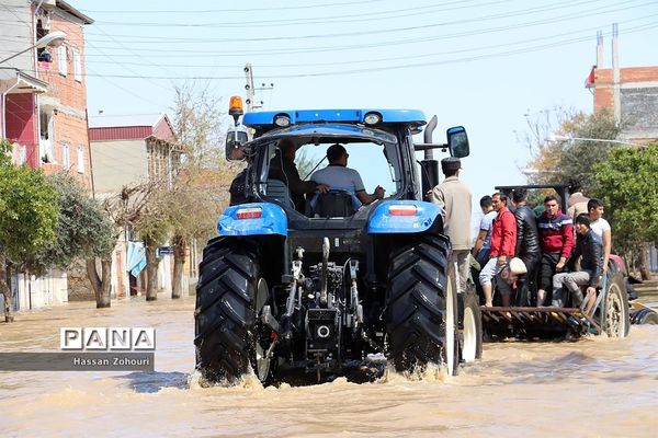 مناطق سیل‌زده آق‌قلا و روستاهای اطراف