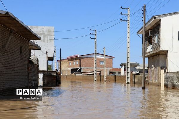 مناطق سیل‌زده آق‌قلا و روستاهای اطراف