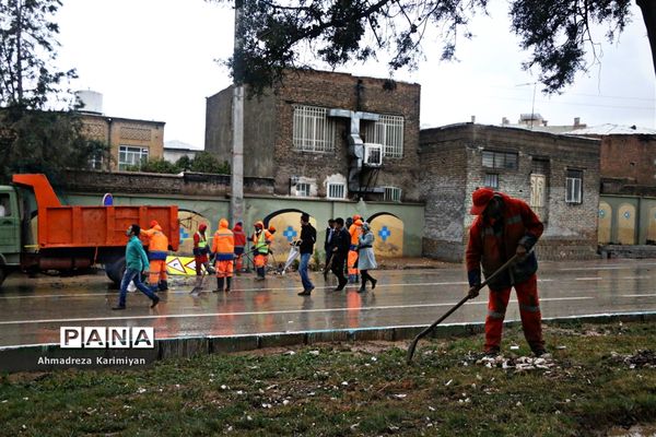 جاری شدن سیل و امدادرسانی در شیراز