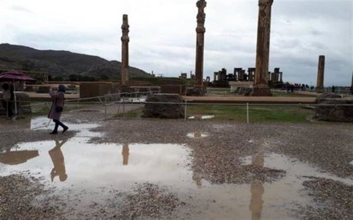 تخت جمشید بعد از فروکش کردن سیلاب + تصاویر