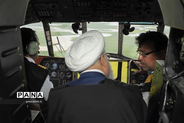 بازدید رئیس جمهوری از مناطق سیل زده  استان گلستان