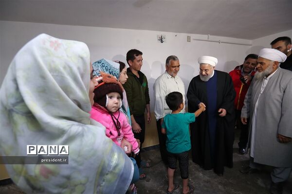 بازدید رئیس جمهوری از مناطق سیل زده  استان گلستان