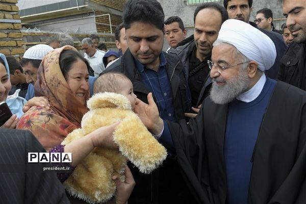 بازدید رئیس جمهوری از مناطق سیل زده  استان گلستان