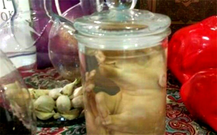 جسد خوک کوچک در سفره هفت سین یک پاساژ در مشهد + تصویر
