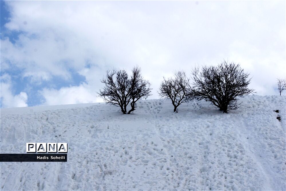 برف بهاری درگردنه اسدآباد همدان