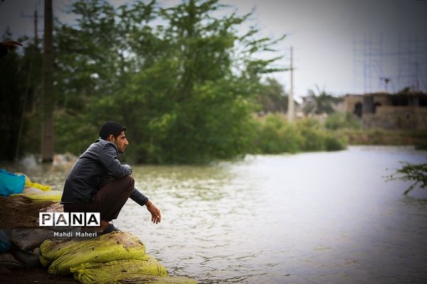 نگرانی مردم از سیل احتمالی در شیبان خوزستان