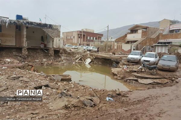 منازل تخریب‌شده در سیل پلدختر استان لرستان