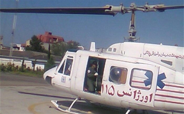 انتقال ۱۲۶۴ نفر با بالگرد اوژانس هوایی در استان‌های سیل‌زده