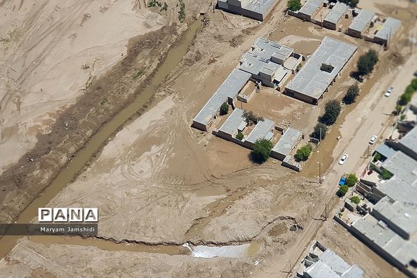 تصاویر هوایی از آخرین وضع مناطق سیل‌زده در لرستان و خوزستان