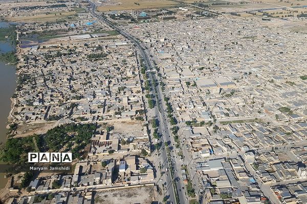 تصاویر هوایی از آخرین وضع مناطق سیل‌زده در لرستان و خوزستان