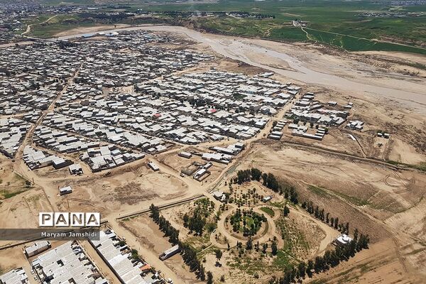 تصاویر هوایی از آخرین وضع مناطق سیل‌زده در لرستان و خوزستان