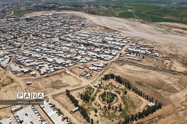 تصاویر هوایی از آخرین وضع مناطق سیل‌زده در لرستان و خوزستان