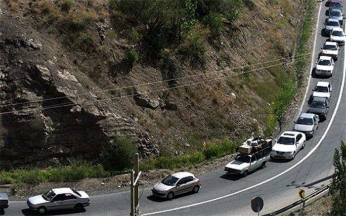 ترافیک سنگین در جاده چالوس