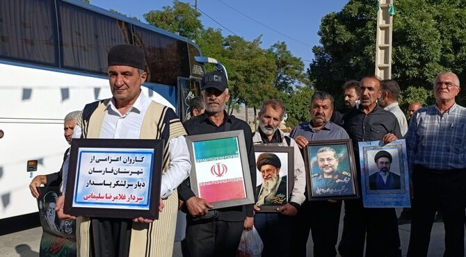 اعزام کاروان  سردار سرلشکر شهید حاج غلامرضا سلیمانی در تشییع رهبر