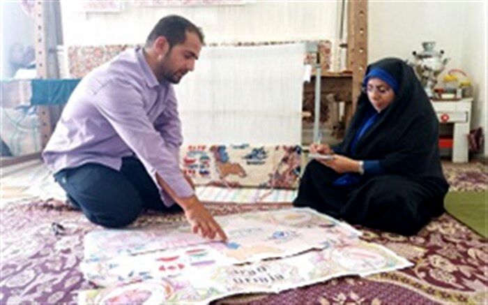 بافته شدن تابلو فرش لیگ ملت‌های ۲۰۱۹ والیبال (ارومیه) در خوی