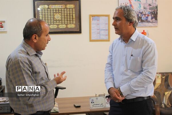بازدید کارشناسان اداره‌کل آموزش و پرورش  و سازمان دانش آموزی استان بوشهراز پایگاه‌های اوقات فراغت تابستانی دانش آموزان منطقه آب پخش