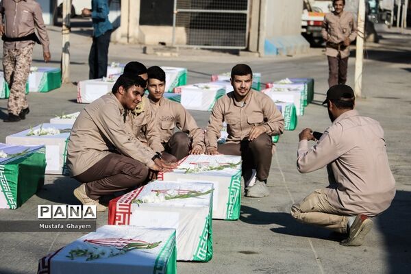 بازگشت پیکر پاک 44تن از شهدای جنگ تحمیلی از مرز شلمچه به میهن