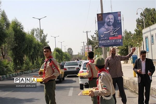 برپایی ایستگاه صلواتی دانش‌آموزی به مناسبت میلاد امام رضا(ع)
