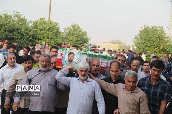 وداع باشکوه با پیکرسرهنگ شهیدعباس بهروزی درخِشت