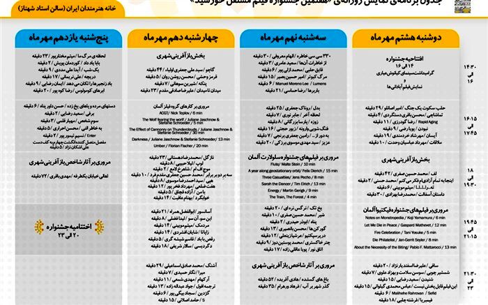 اعلام برنامه نمایش های جشنواره فیلم مستقل خورشید