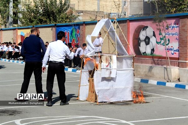 مانور پدافند غیرعامل در شهرستان بهارستان