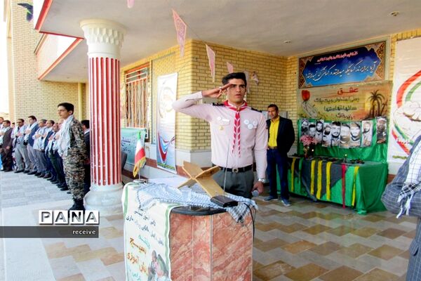 صبحگاه مشترک واحدهای بسیج دانش‌آموزی منطقه درودزن