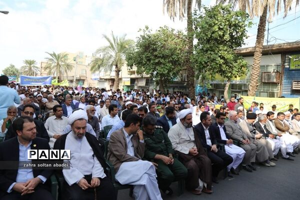 حضور پرشور دانش‌آموزان ایرانشهری در راهپیمایی 13 آبان
