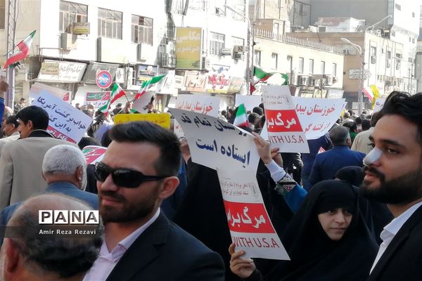 راهپیمایی مردم اهواز در حمایت از اقتدار و امنیت کشور