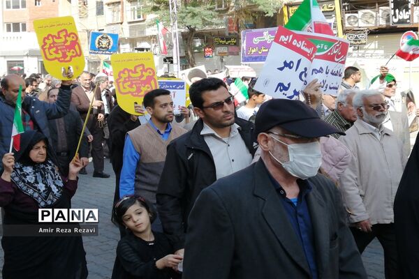 راهپیمایی مردم اهواز در حمایت از اقتدار و امنیت کشور