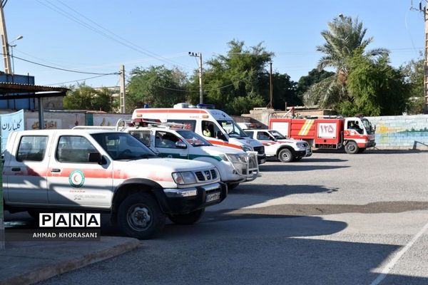 مانور زلزله در شهرستان لالی